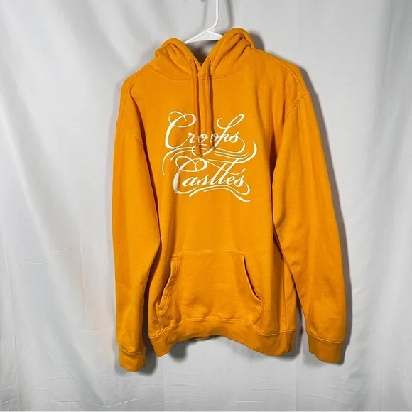 Crooks & Castles Script Logo Hoodie (M) Mustard/Gold Streetwear Skate Y2K - Picture 14 of 14